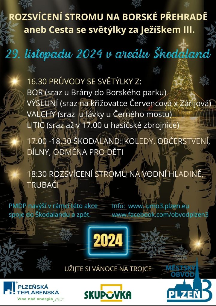 plakát rozsvícení stromu na hladině